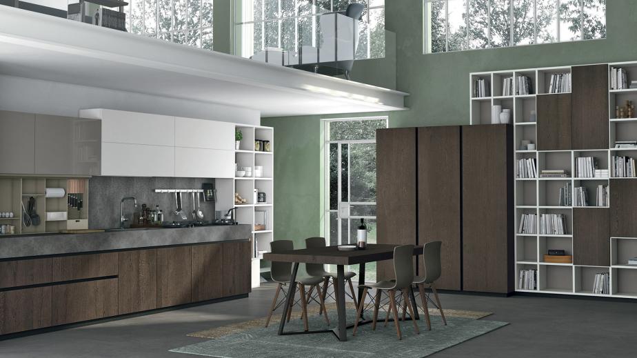 Living integrato: la soluzione LUBE per un ambiente cucina e soggiorno armonioso